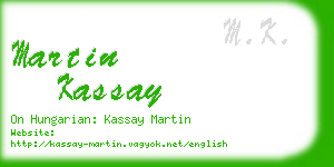 martin kassay business card